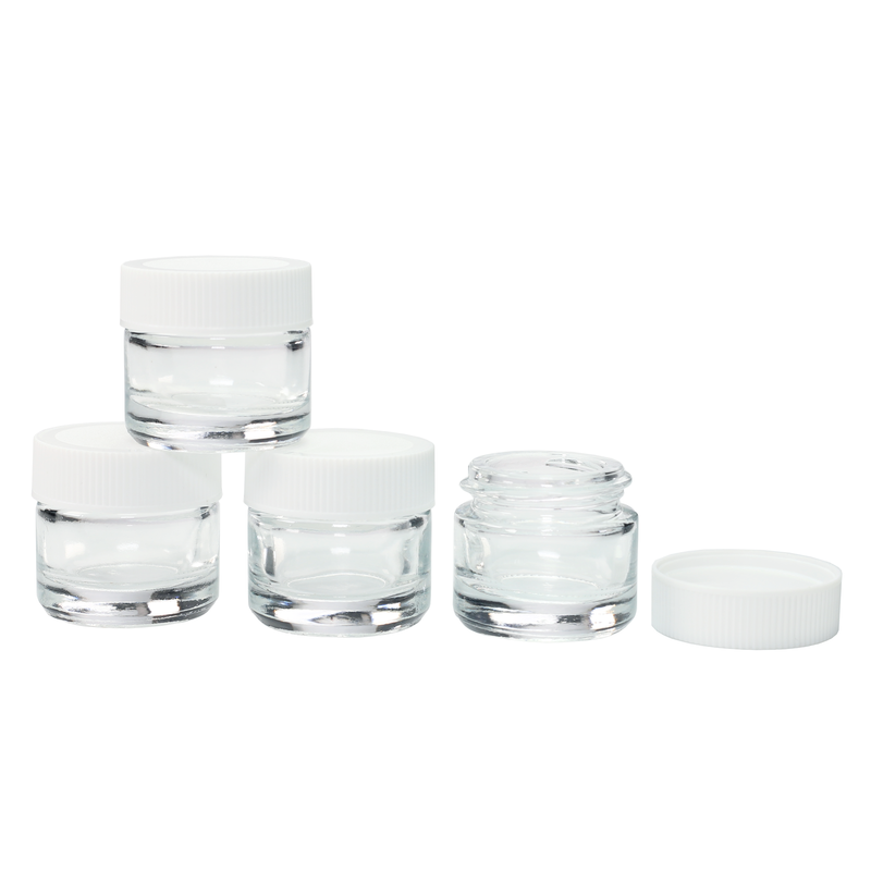 5ML Clear Glass Concentrate Jar - White Twist Cap (20 qty.)