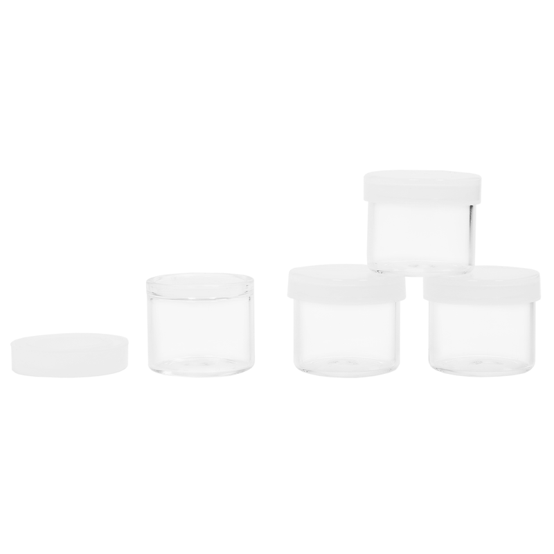 6ML Shoulder Less Clear Glass Concentrate Jar - Clear Silicone Cap (20 qty.)