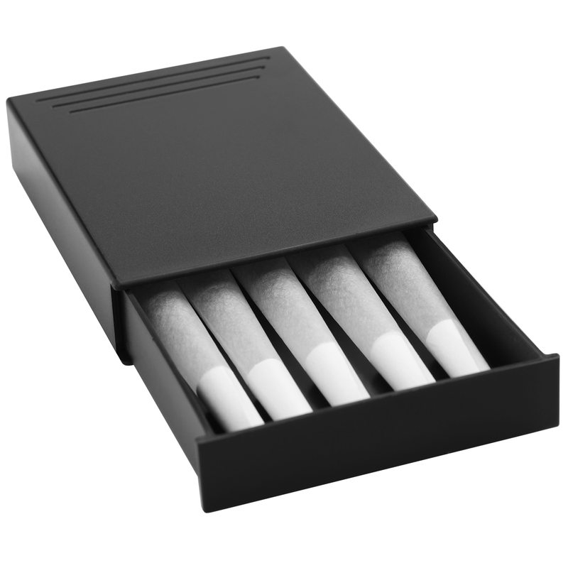 Dragon Chewer Black Press N Pull 81 CR child resistant wholesale child resistant custom pre roll packaging slider box. The best custom 420 pre roll packaging cases, holders & supplies. This multi-use / multi-pack dispensary container is great for edibles, joints, blunts, cones, cartridges, and more! MADE IN THE USA.