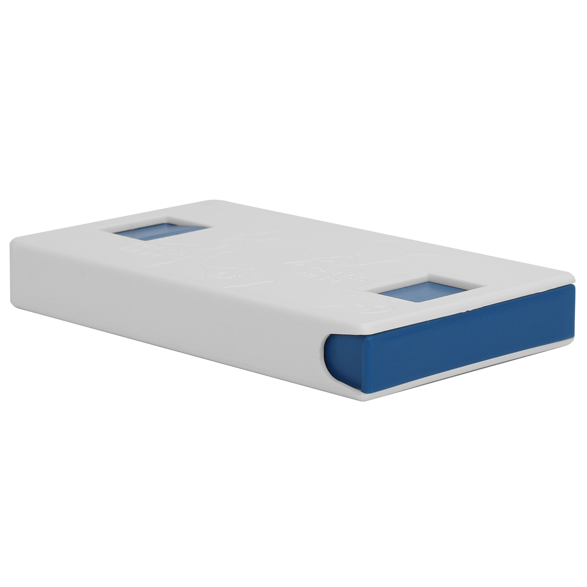 Dragon Chewer White & Blue Press N Pull 85 Slim CR child resistant wholesale child resistant custom pre roll packaging slider box. The best custom 420 pre roll packaging cases, holders & supplies. This multi-use / multi-pack dispensary container is great for edibles, joints, cartridges, and more! MADE IN THE USA.