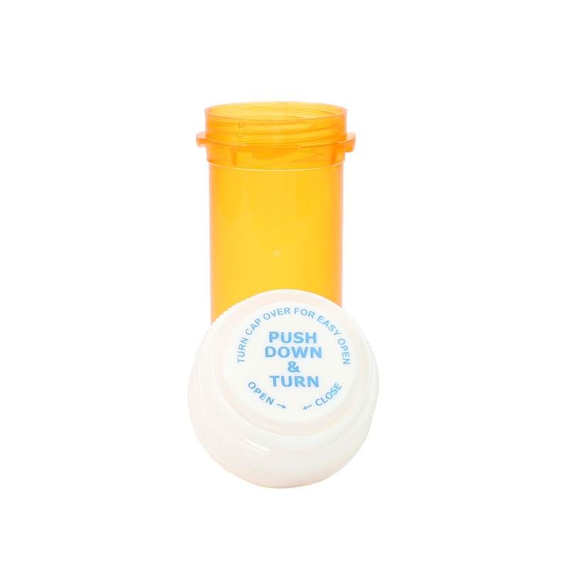 8 Dram Amber Reversible Cap Vials - Flip Top Container & Cap  (410 qty.)