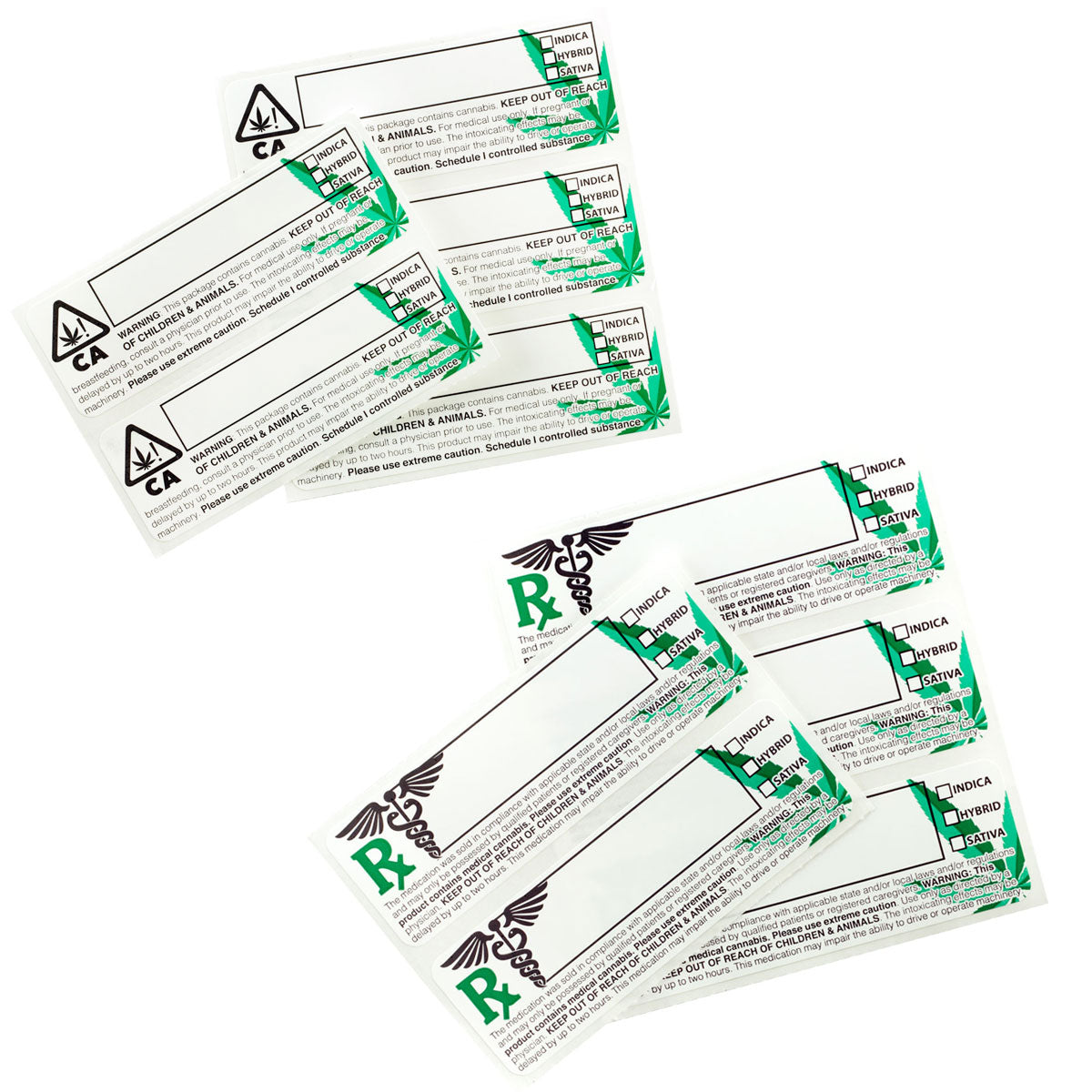 1/4 Ounce Gloss White & Gloss White Mylar Bags + Labels - (100 qty.) - Dragon Chewer