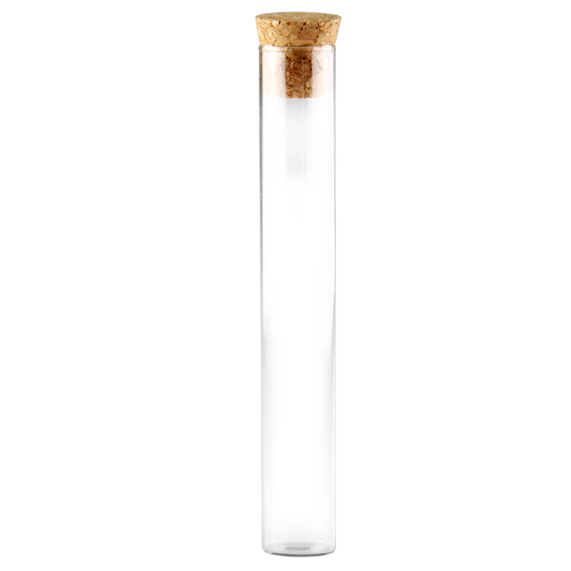 Pre-Roll 120mm Clear Glass Tubes - Cork Top - (423 qty.)