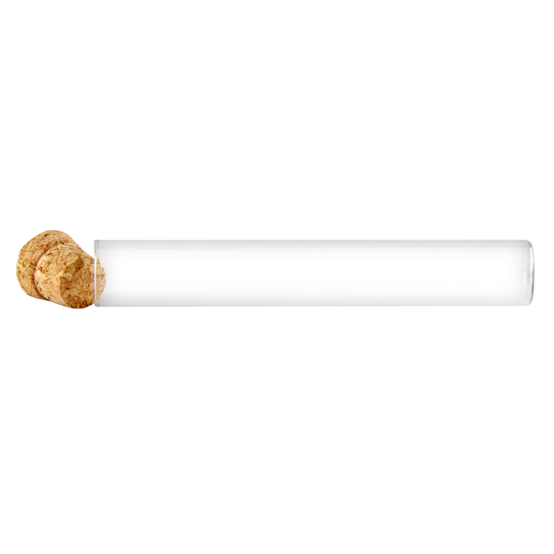 Pre-Roll 120mm Clear Glass Tubes - Cork Top - (423 qty.)
