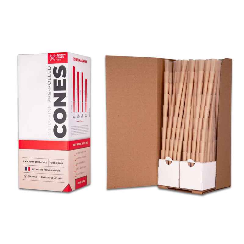 84mm Pre-Rolled Cones - Brown [900 Cones per Box]