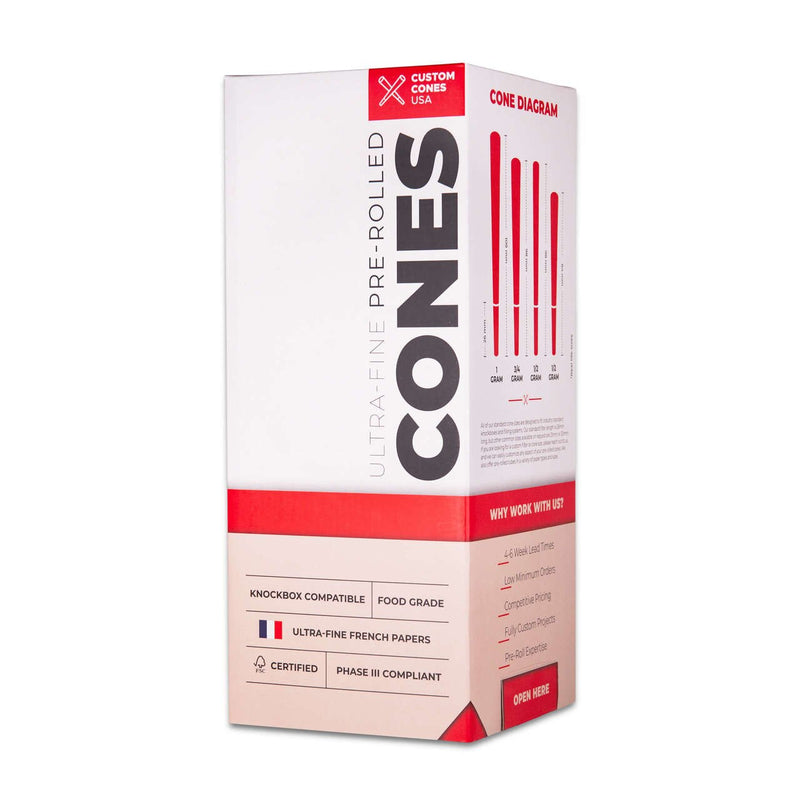 109mm Pre-Rolled Cones - White [800 Cones per Box]