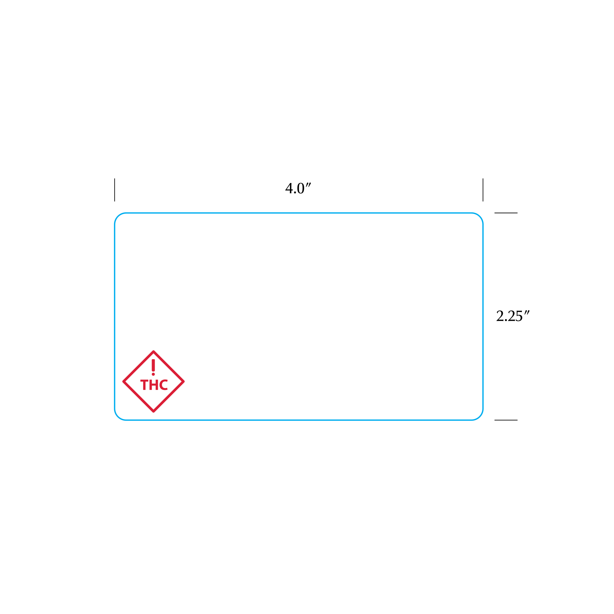 Colorado & Florida Thermal Recreational THC Universal Symbol Labels - BioTrack / Greenbits Landscape (700 qty.) - Dragon Chewer