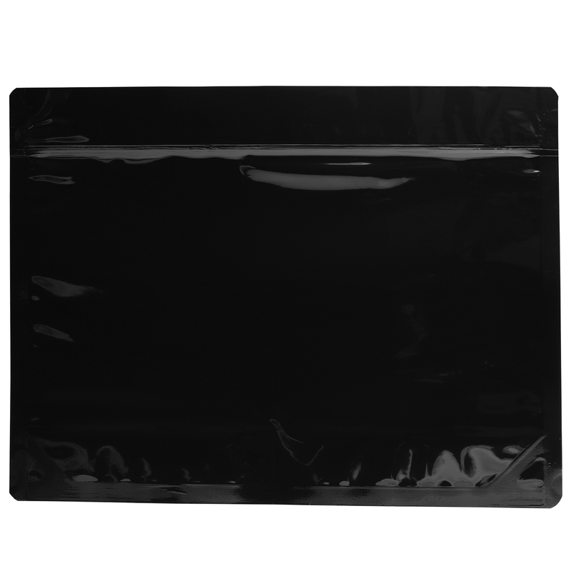 Large 12 x 9 CR Exit Bags Gloss Black Opaque Mylar Bags - Child Resistant - (700 qty.)