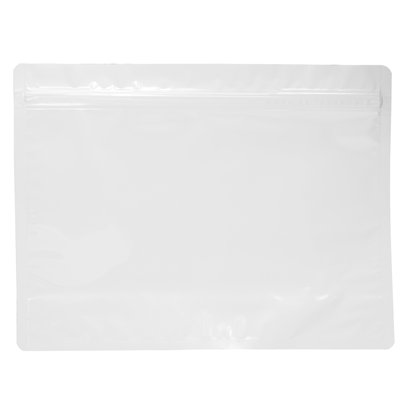 Large 12 x 9 CR Exit Bags Gloss White Opaque Mylar Bags - Child Resistant - (700 qty.)