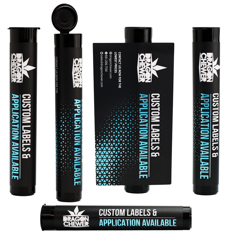 BUNDLE DEAL - Black 92mm Pre Roll Tubes - Custom Labels - Applied (5,000 qty.)