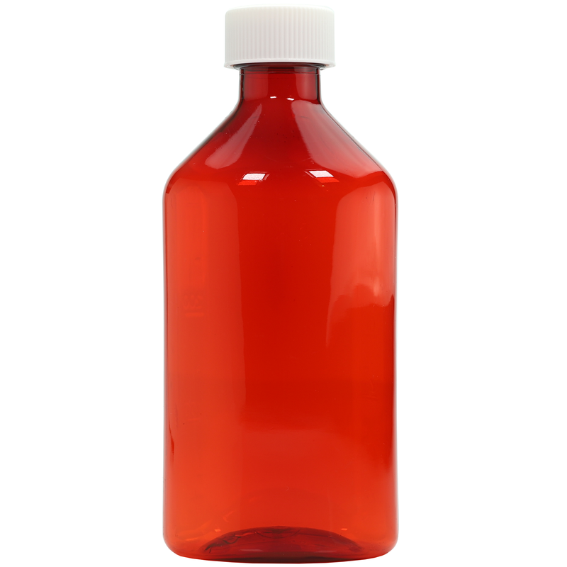 360ml 12 ounce amber fluid oval liquid vial or bottles. Liquid or syrup child resistant wholesale containers by Dragon Chewer. 