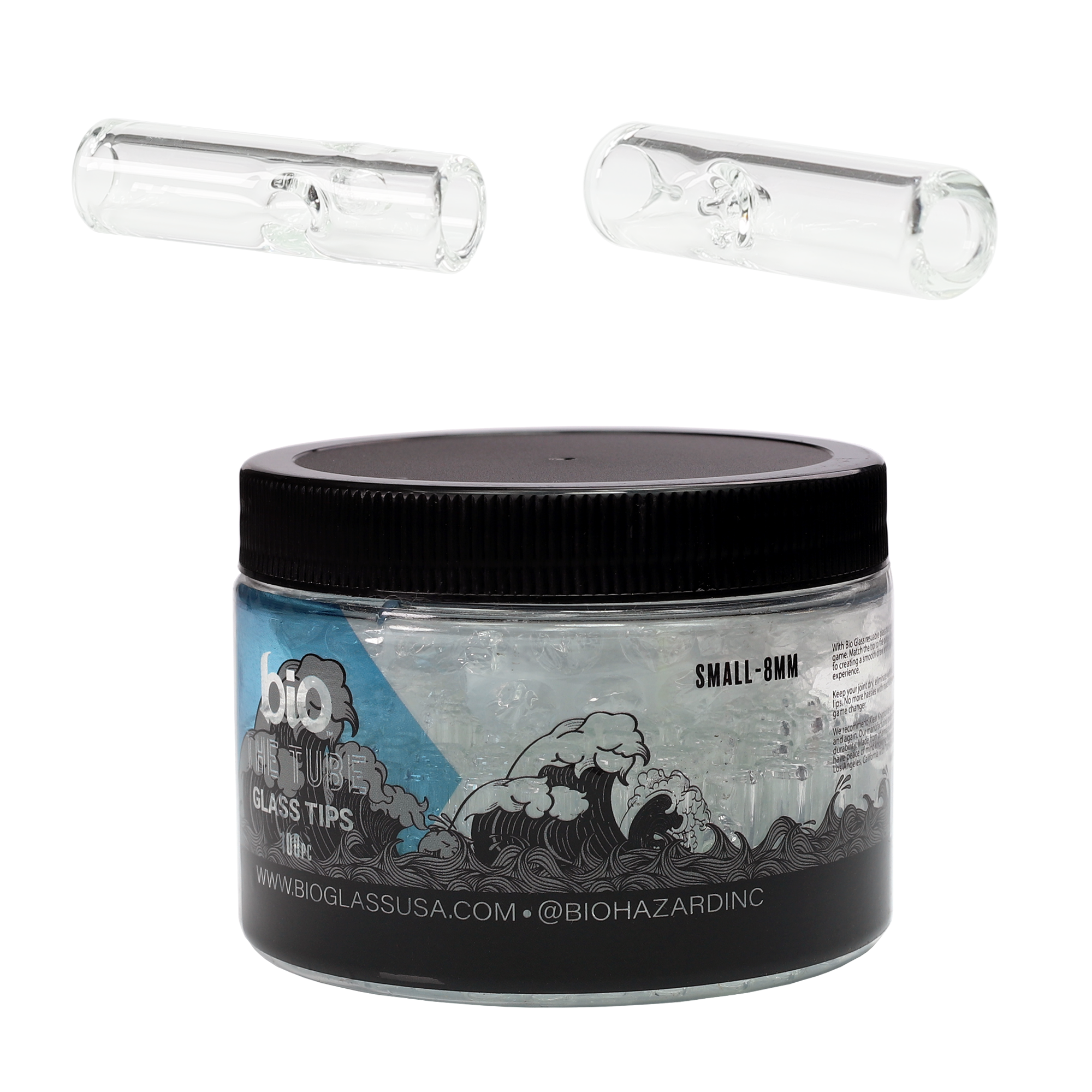 premium clear glass pre roll paper 8 mm 8mm tips blunt joint rolling made in the usa bio display retail wholesale bulk supplies small dragon chewer