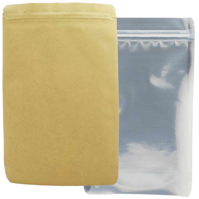 1/2 Ounce Kraft & Clear Mylar Bags - (1000 qty.)