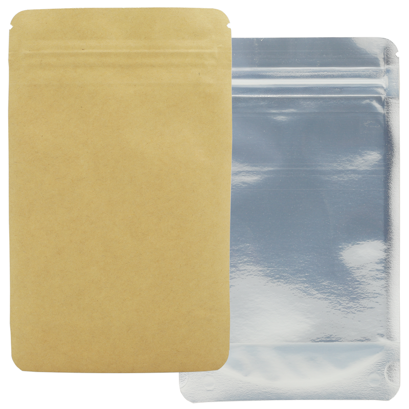 1/4 Ounce Kraft & Clear Mylar Bags - (1000 qty.)