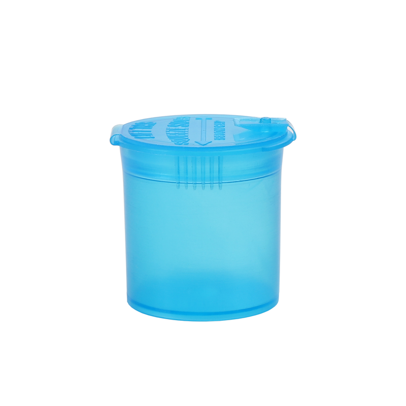 translucent blue dragon chewer 6 dram small extra wholesale bulk dispensary pop top packaging containers bottles vials squeeze jars near me CR child resistant child proof compliant 