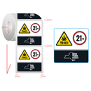 New York Compliant THC Universal Cannabis Warning Symbol (1,000 qty.) - Square - Dragon Chewer