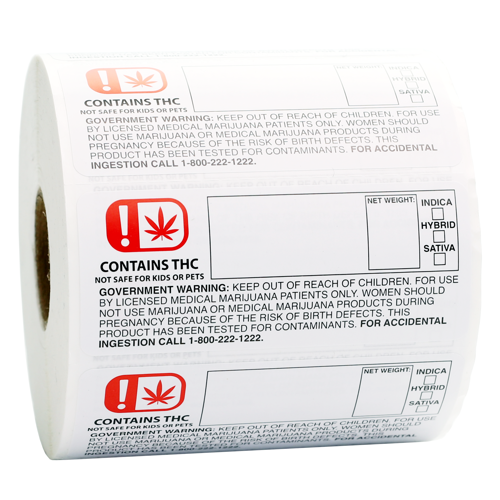 OMMA 3x1.25 Oklahoma THC Universal Symbol Labels (1,000 qty.) - Dragon Chewer