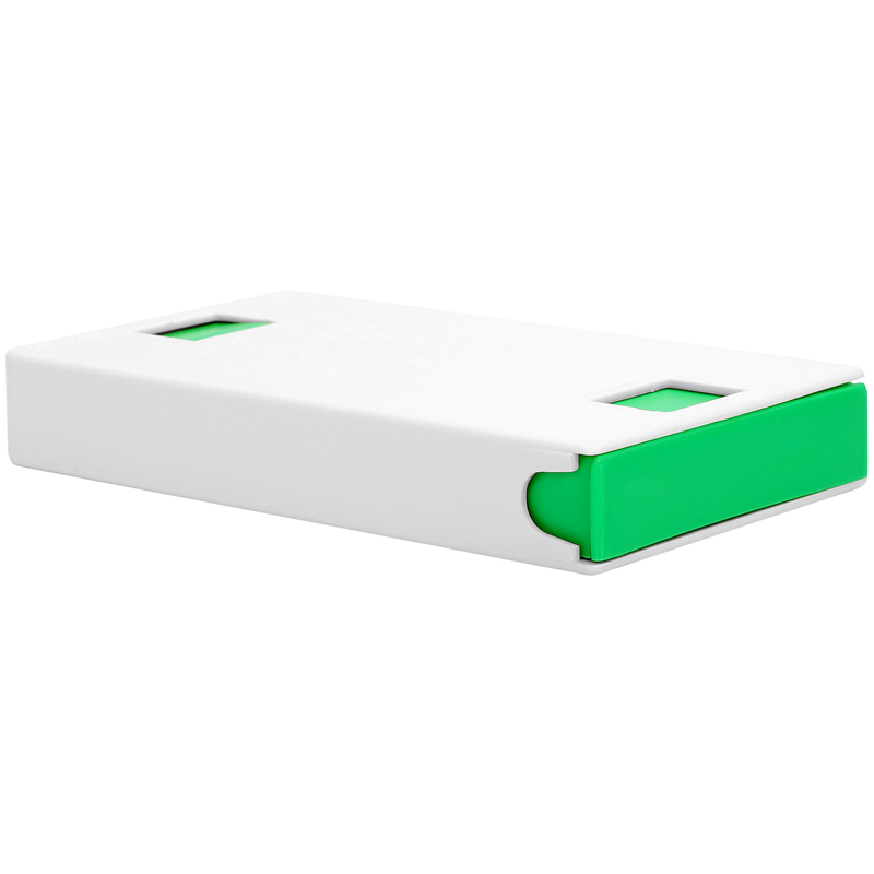 White & Green Press N Pull 98 mm CR wholesale child resistant custom packaging slider box. The best custom 420 pre roll packaging cases, holders & supplies. This multi-use / multi-pack dispensary container is great for edibles, joints, cartridges, and more! MADE IN THE USA.