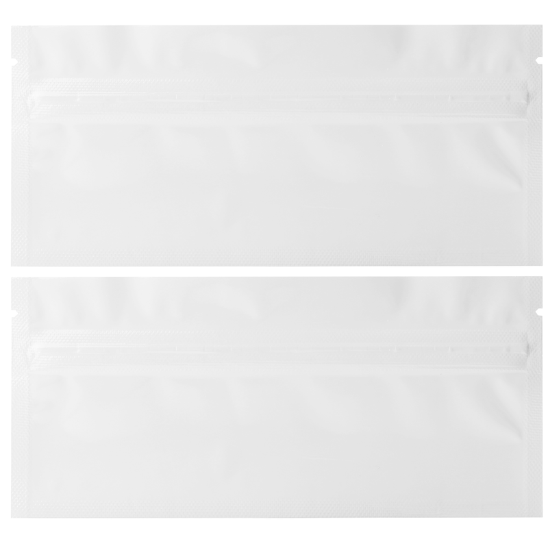 Pre Roll Gloss White – Wholesale 420 smell proof ziplock mylar bags – bulk compliant packaging supplies. 1,000 thick heat sealed foil odor / scent proof zipper dispensary storage bags.