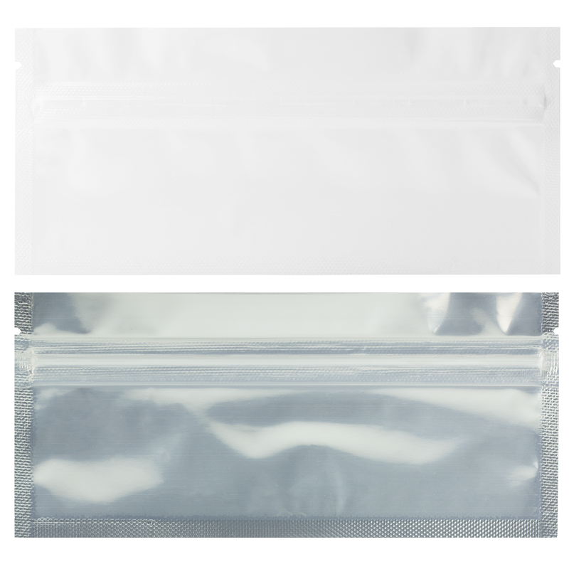 Pre Roll Gloss White & Clear Mylar Bags - (50 qty.)