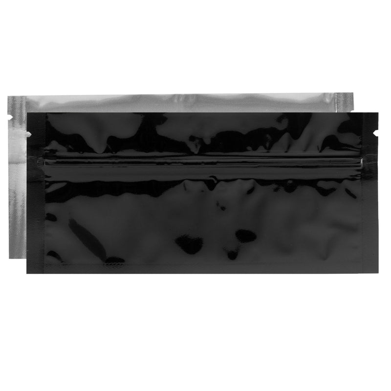 Gloss Black Dragon Chewer Pre Roll smell proof mylar bags by the Caviar Locker. Thick wholesale bulk dispensary custom child resistant packaging 420 barrier bags. 
