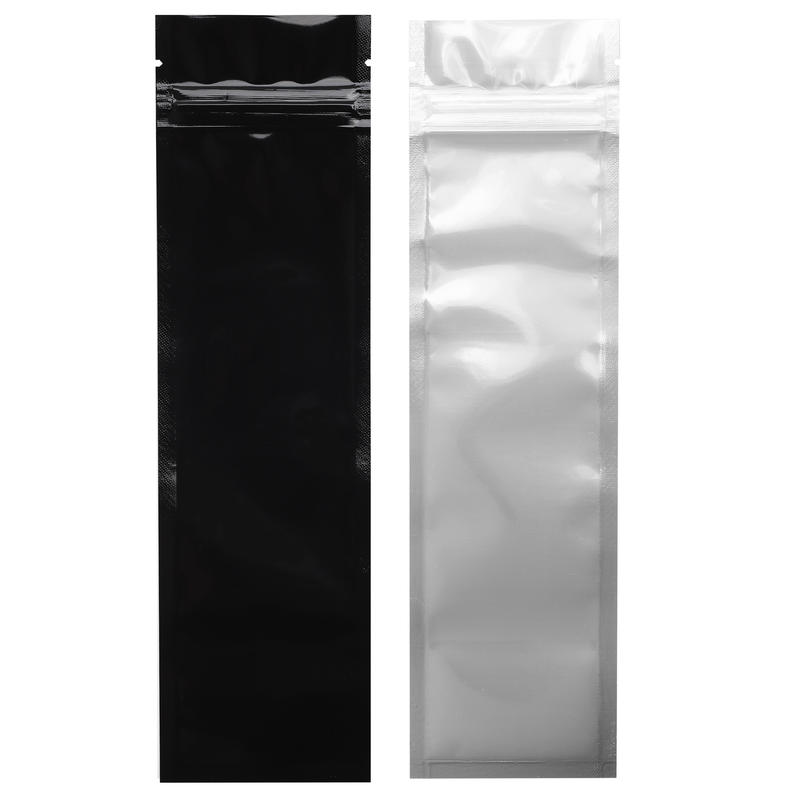 Syringe Pre Roll Gloss Black & Clear Mylar Bags - (1000 qty.)