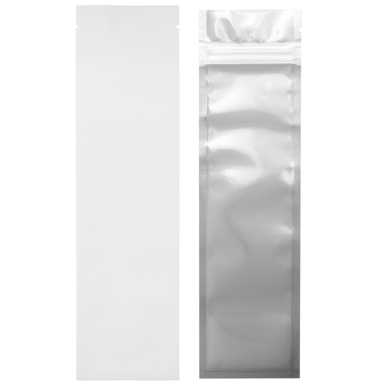 Syringe Pre Roll Gloss White & Gloss White Mylar Bags - (50 qty.)