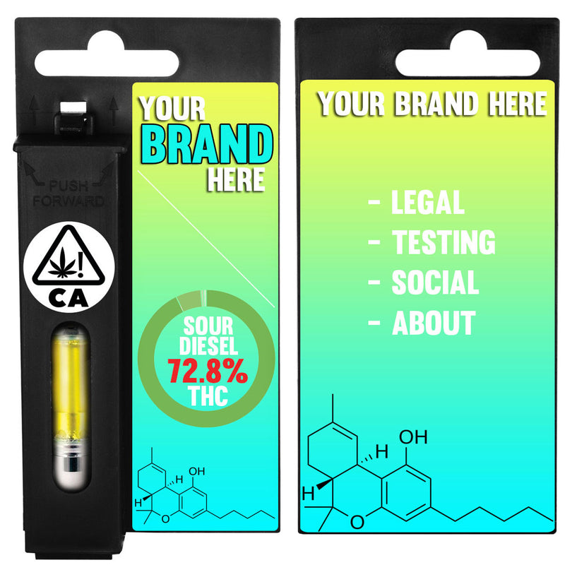 Best vape cartridge packaging. Black Cart Card by Dragon Chewer. Sustainable packaging. 510 ccell 1ml style empty vape cartridge boxes. Custom sustainable eco-friendly bulk dispensary child proof CR child resistant empty vape cartridge packaging. Skip the cheap clamshell blister packs and tubes – MADE IN THE USA. 