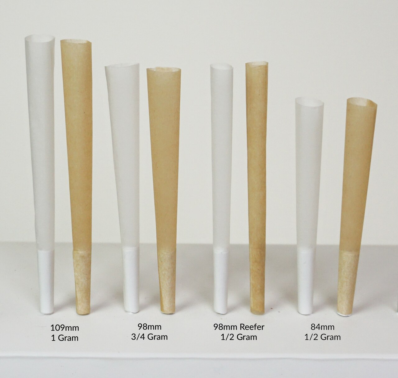 84mm Pre-Rolled Cones - White [900 Cones per Box] - Dragon Chewer